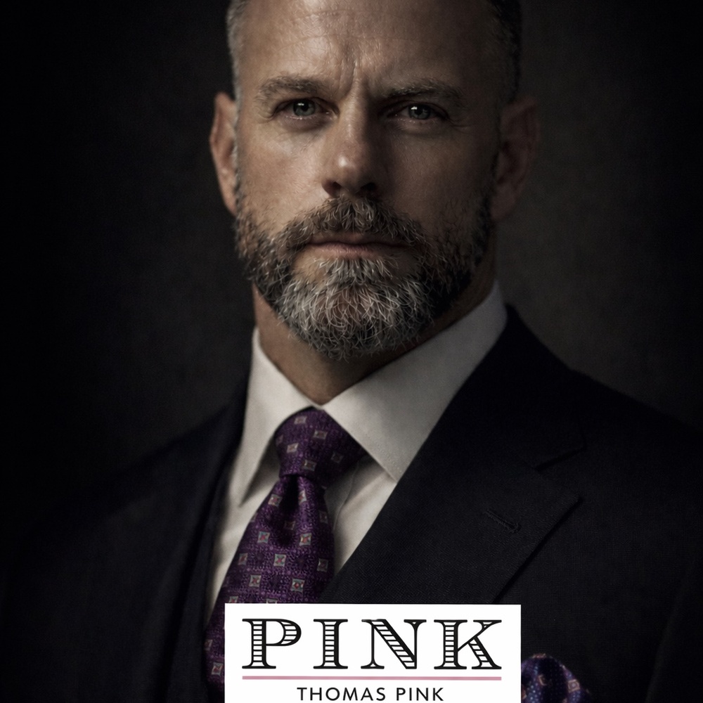 Silk Tie, Burgandy, Thomas PINK of London.